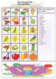 English Worksheet: fruit and vegetables