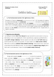 English Worksheet: Revision for module 3 3rd form