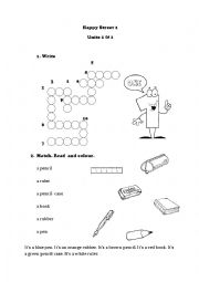 English Worksheet: Happy Street Units 1 & 2