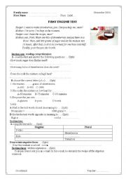  A test about how to prepare a strawberry jam designed for middle school  2nd year Algerian students