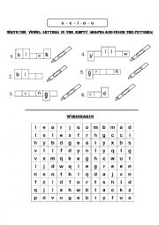 English Worksheet: games wordshape and wordsearch