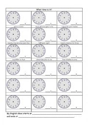 English Worksheet: What time is it