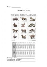 English Worksheet: the chinese zodiac