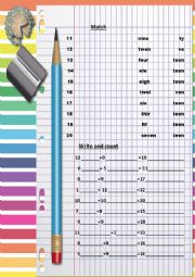 English Worksheet: Numbers 1-20 activity