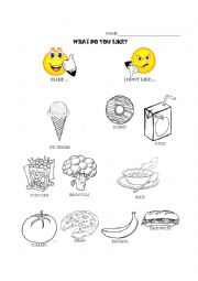 English Worksheet: What do you like?