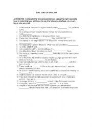 English Worksheet: Antonyms and opposite words