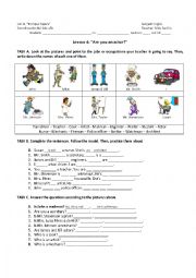 English Worksheet: Jobs and Occupations