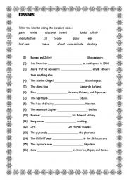 English Worksheet: Passives