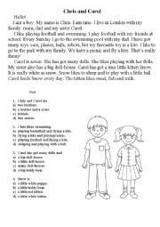 English Worksheet: Chris and Carol