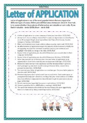 English Worksheet: WRITING - letter of application part 1 