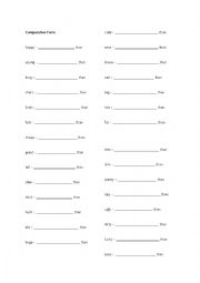 Comparative forms of Adjective