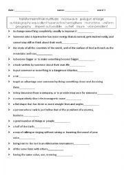 English Worksheet: vocabulary/explanations 3