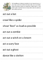 English Worksheet: Halloween activity