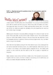 English Worksheet: Stella McCartney (reading and vocabulary)