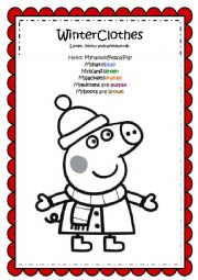 English Worksheet: Peppa Pig Winter Clothes