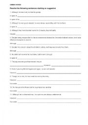 English Worksheet: Linking words