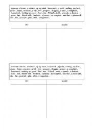 English Worksheet: Do & Make