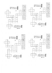 nUMBERS CROSSWORD