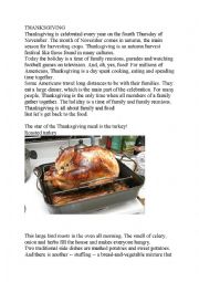 English Worksheet: thanksgiving