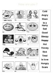 English Worksheet: feelings