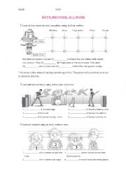 English Worksheet: Both/neither, all/none