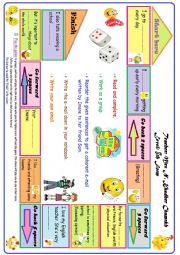 English Worksheet: A board game about feelings and opinion towards school