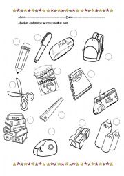 English Worksheet: School objects