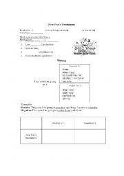 English Worksheet: Positive and Negative New Year`s Resolutions