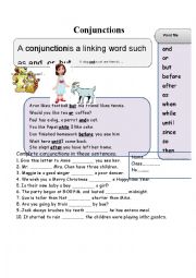 English Worksheet: conjunction