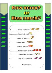 English Worksheet: How much or How many ?