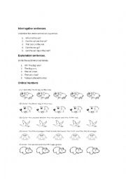 English Worksheet: puntuaction and ordinal numbers