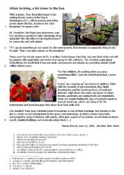 English Worksheet: Rooftop gardening written comprehension