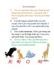 Read and match animals