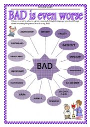 English Worksheet: VOCABULARY - BAD is even worse