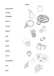 English Worksheet: Fruit match