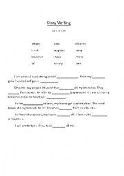 English Worksheet: story writing