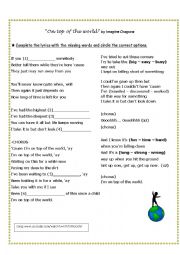 English Worksheet: song 