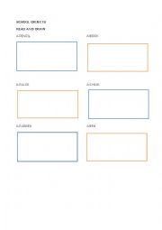 English Worksheet: school objects