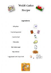 English Worksheet: Welsh cakes recipe