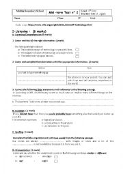 English Worksheet: mid-term test 2
