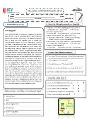 English Worksheet: food