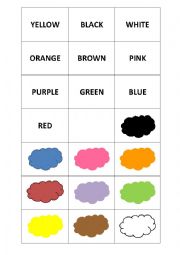 English Worksheet: Memory cards Colours