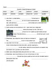 English Worksheet: House Cloze (outdoor parts of a house)