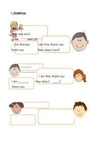 English Worksheet: Greetings