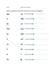 English Worksheet: Animal vocab matching and writing