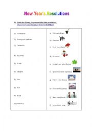 English Worksheet: New Years Resolutions