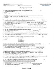 English Worksheet: Test your Grammar