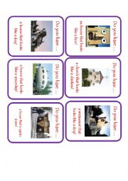 English Worksheet: Unusual Houses Go Fish