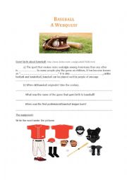 English Worksheet: Baseball / A webquest