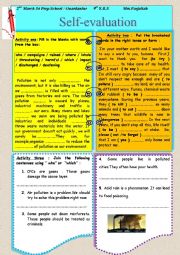 English Worksheet: self-evaluation